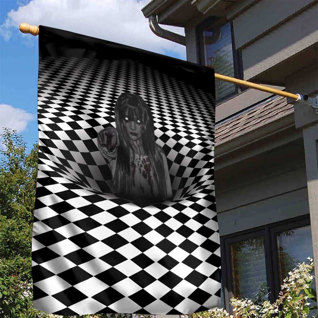 3D Illusion Horror Halloween Garden Flag Scary Ghost - Wonder Print Shop