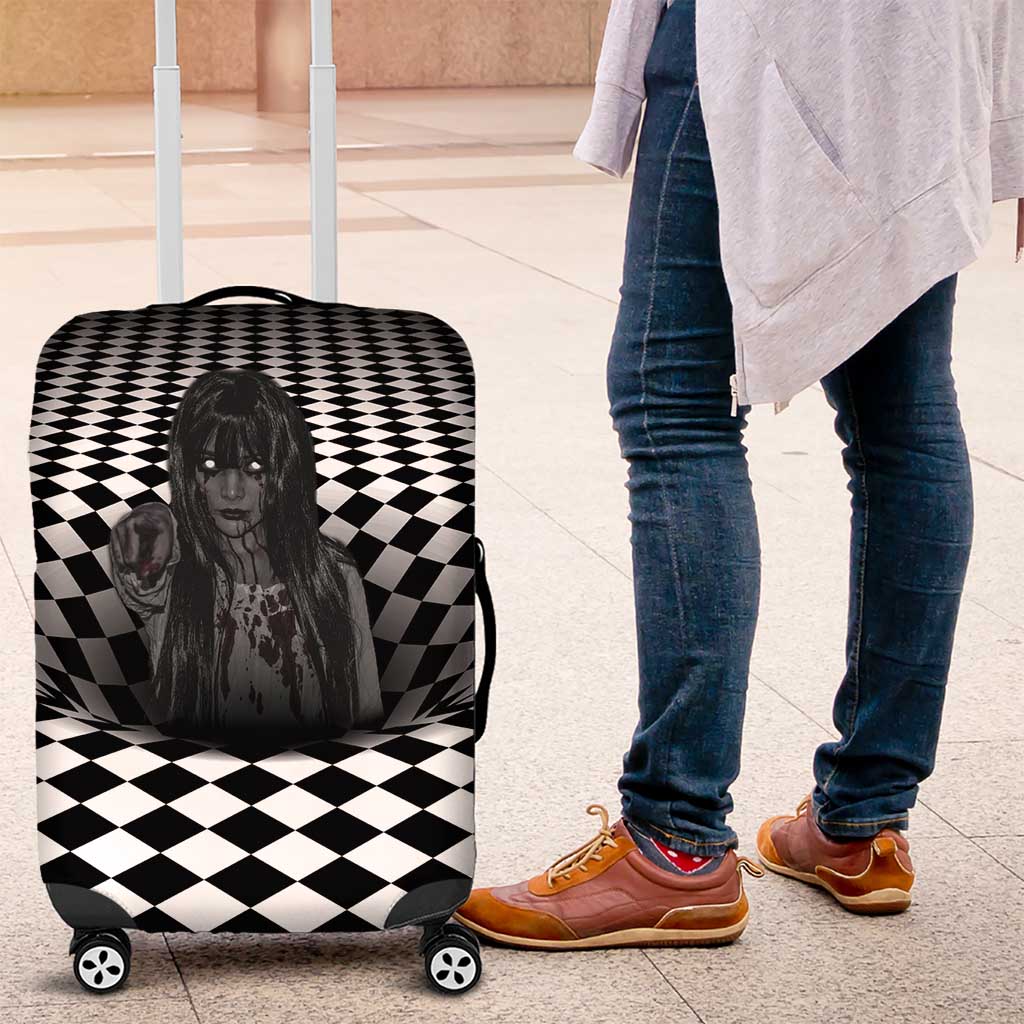 3D Illusion Horror Halloween Luggage Cover Scary Ghost - Wonder Print Shop