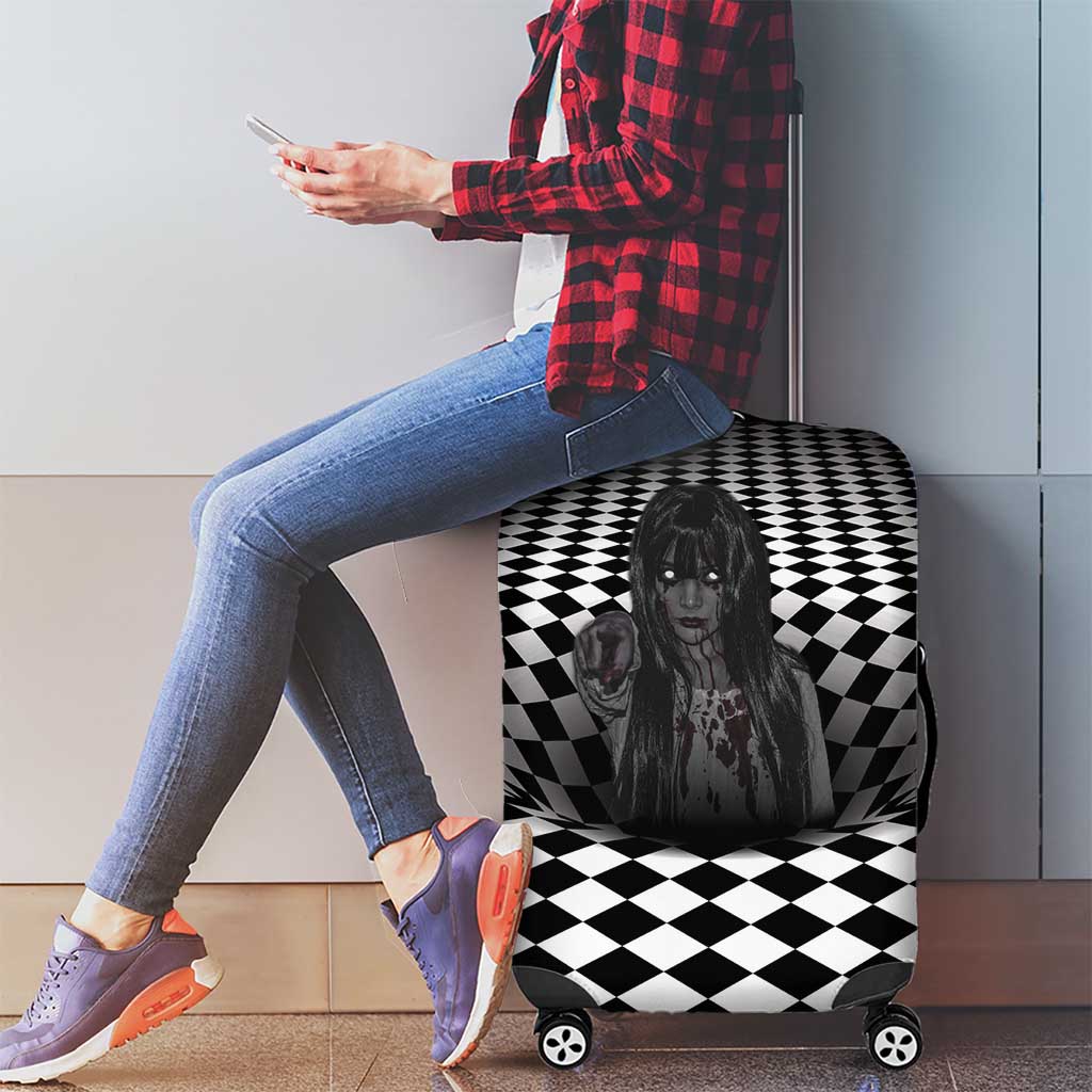 3D Illusion Horror Halloween Luggage Cover Scary Ghost - Wonder Print Shop