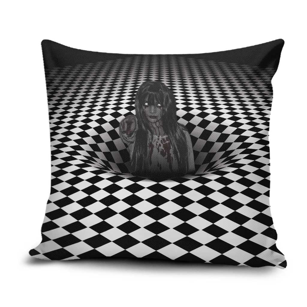 3D Illusion Horror Halloween Pillow Cover Scary Ghost - Wonder Print Shop