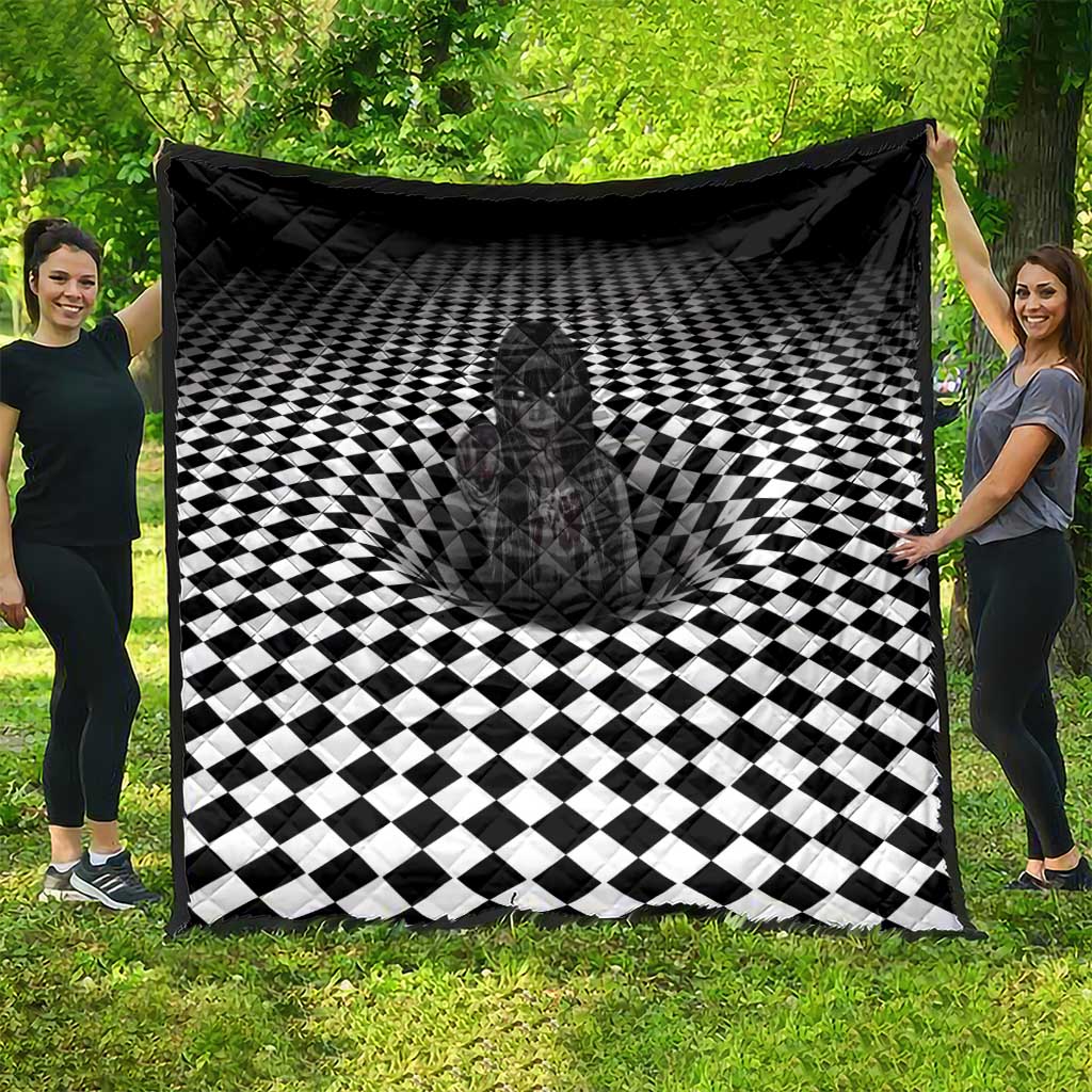 3D Illusion Horror Halloween Quilt Scary Ghost - Wonder Print Shop