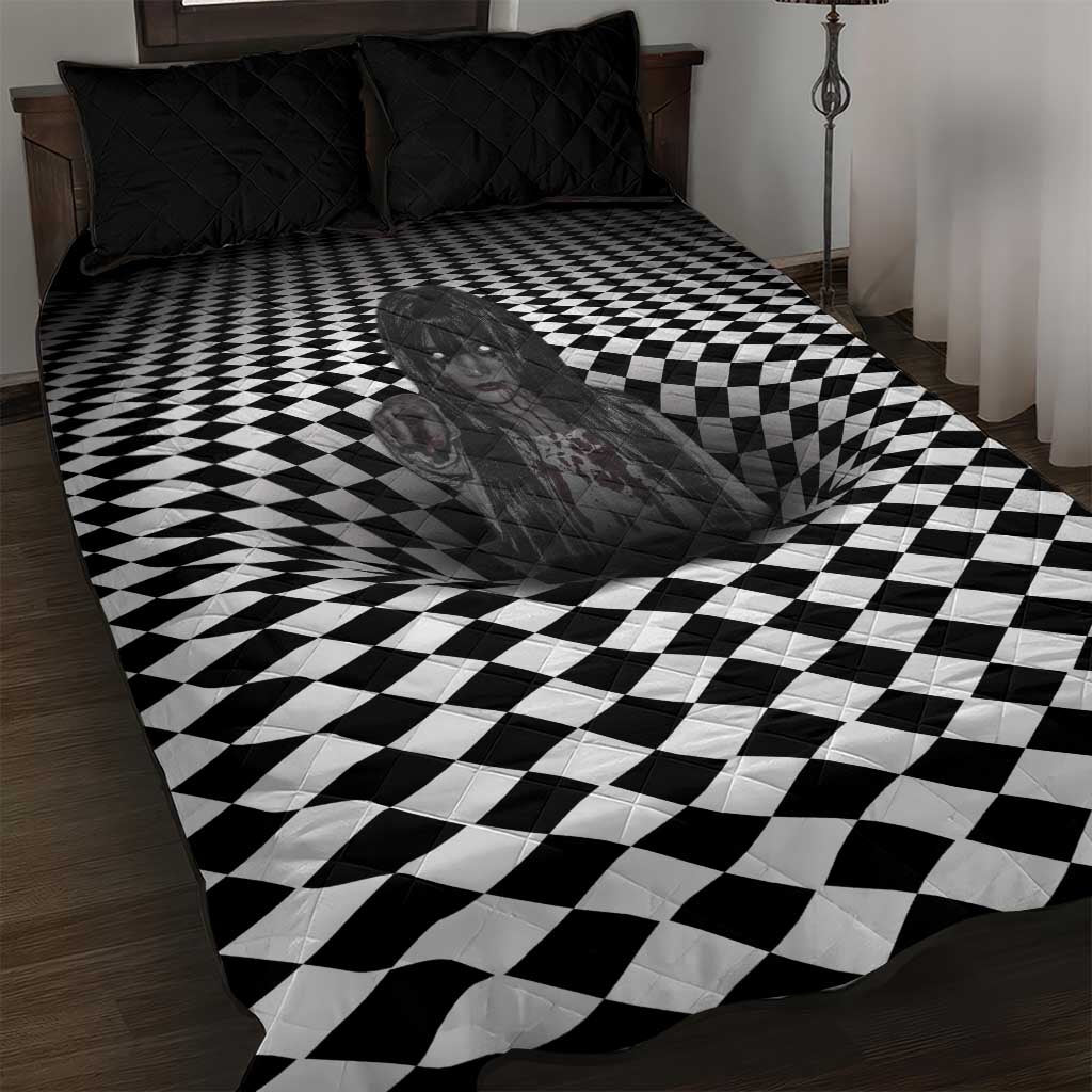 3D Illusion Horror Halloween Quilt Bed Set Scary Ghost - Wonder Print Shop