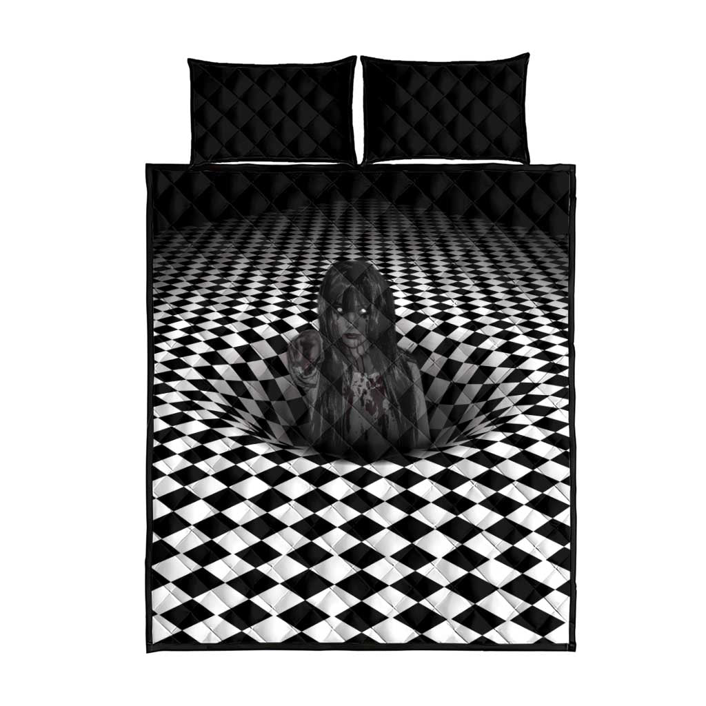 3D Illusion Horror Halloween Quilt Bed Set Scary Ghost - Wonder Print Shop