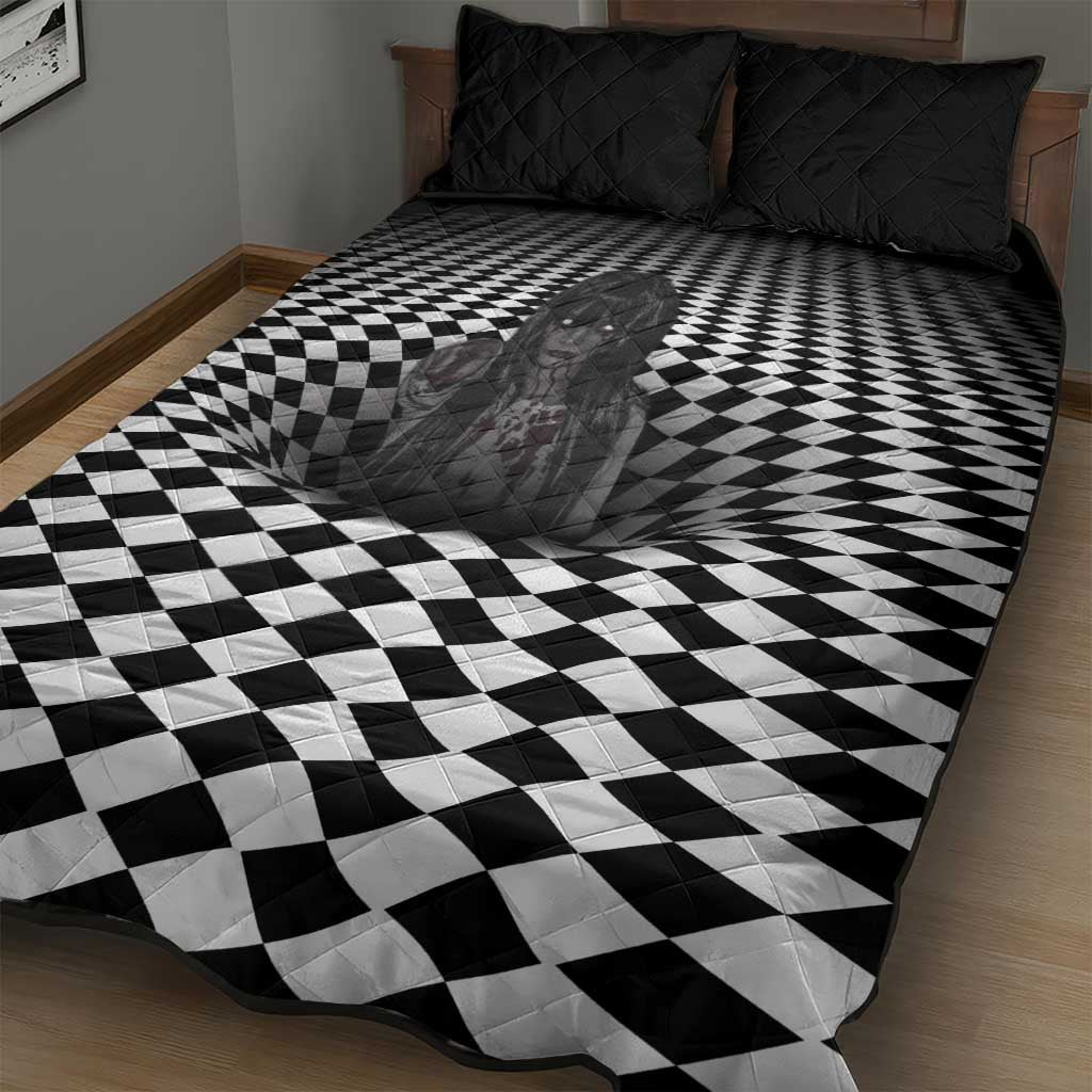 3D Illusion Horror Halloween Quilt Bed Set Scary Ghost - Wonder Print Shop