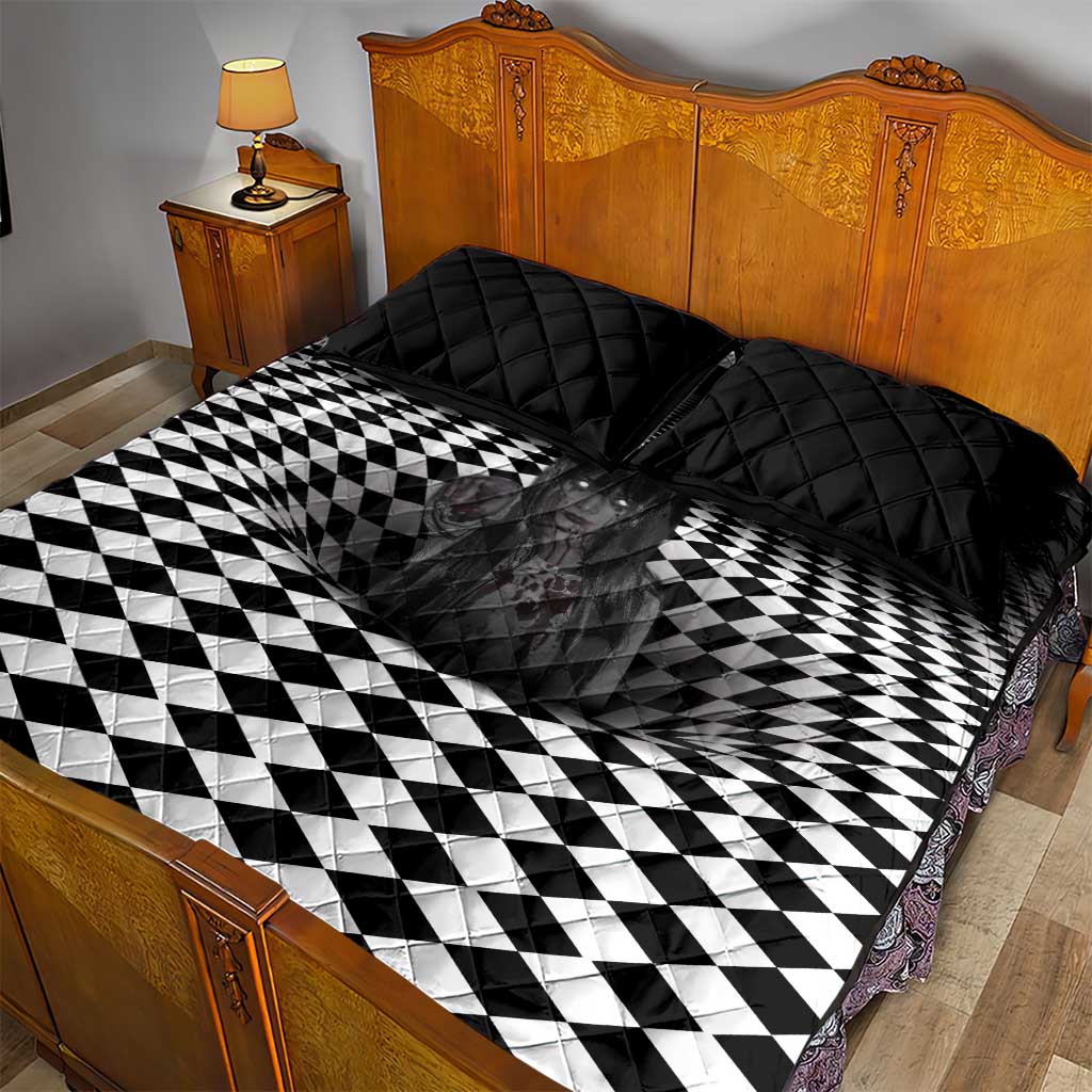 3D Illusion Horror Halloween Quilt Bed Set Scary Ghost - Wonder Print Shop