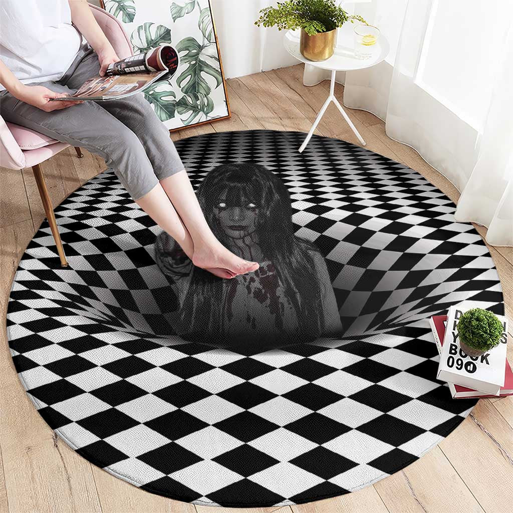 3D Illusion Horror Halloween Round Carpet Scary Ghost - Wonder Print Shop