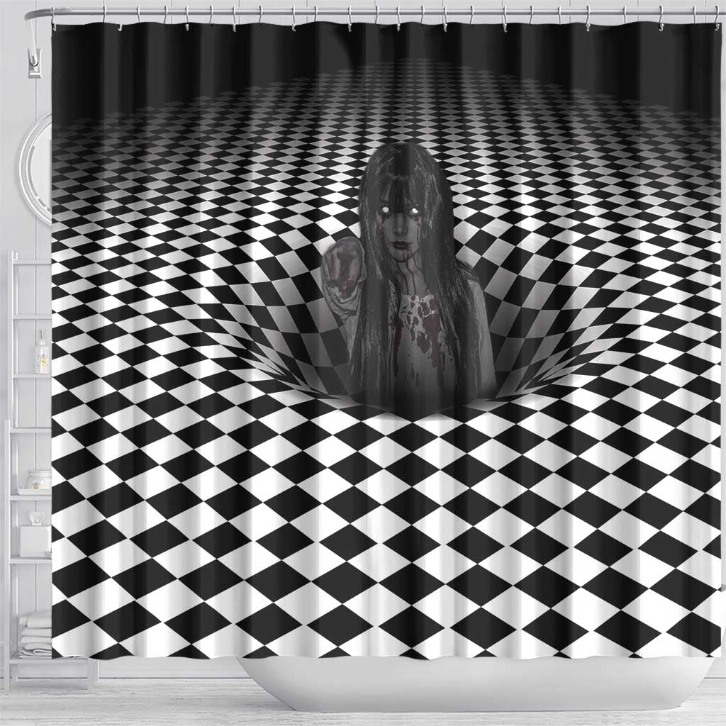 3D Illusion Horror Halloween Shower Curtain Scary Ghost - Wonder Print Shop
