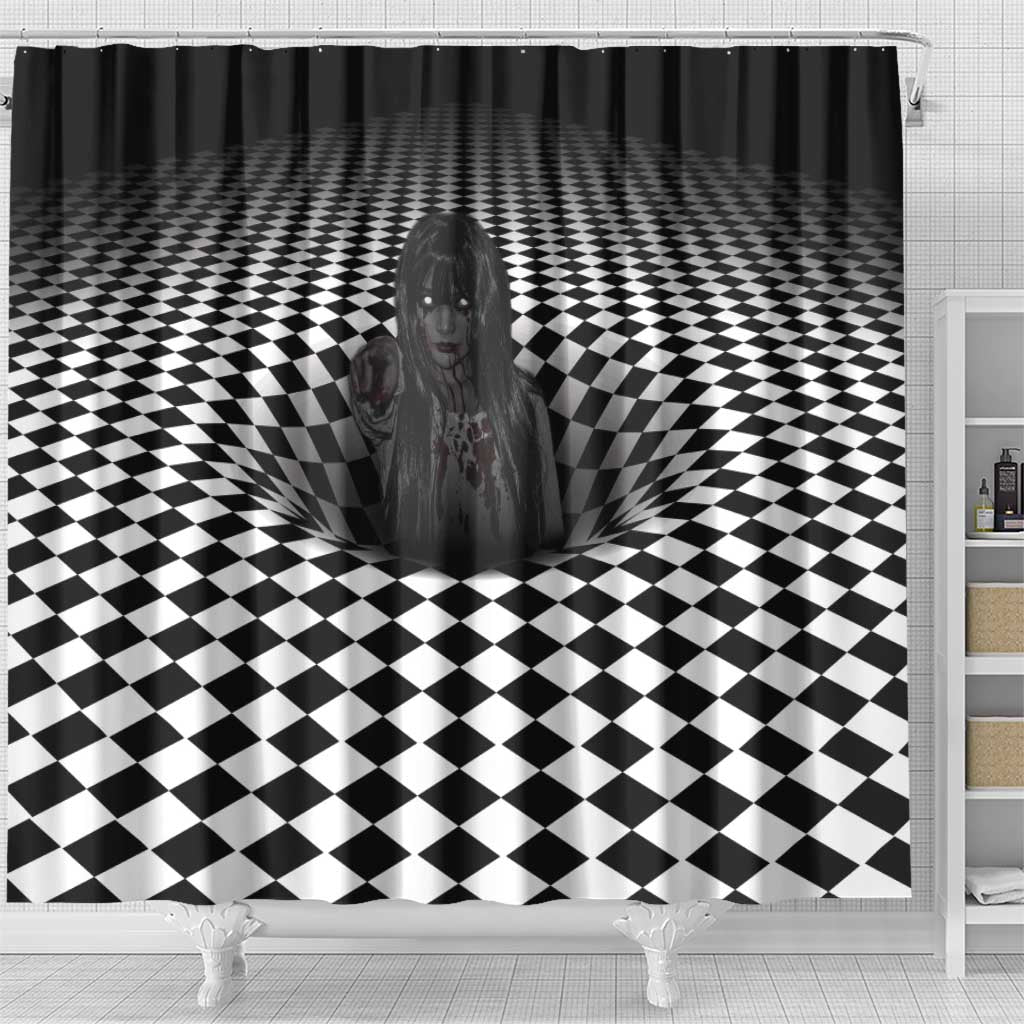 3D Illusion Horror Halloween Shower Curtain Scary Ghost - Wonder Print Shop