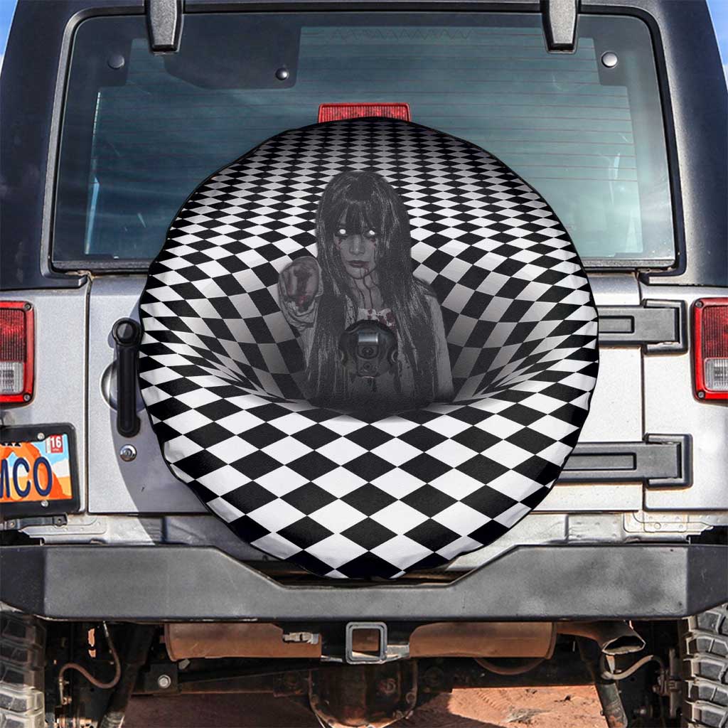 3D Illusion Horror Halloween Spare Tire Cover Scary Ghost - Wonder Print Shop