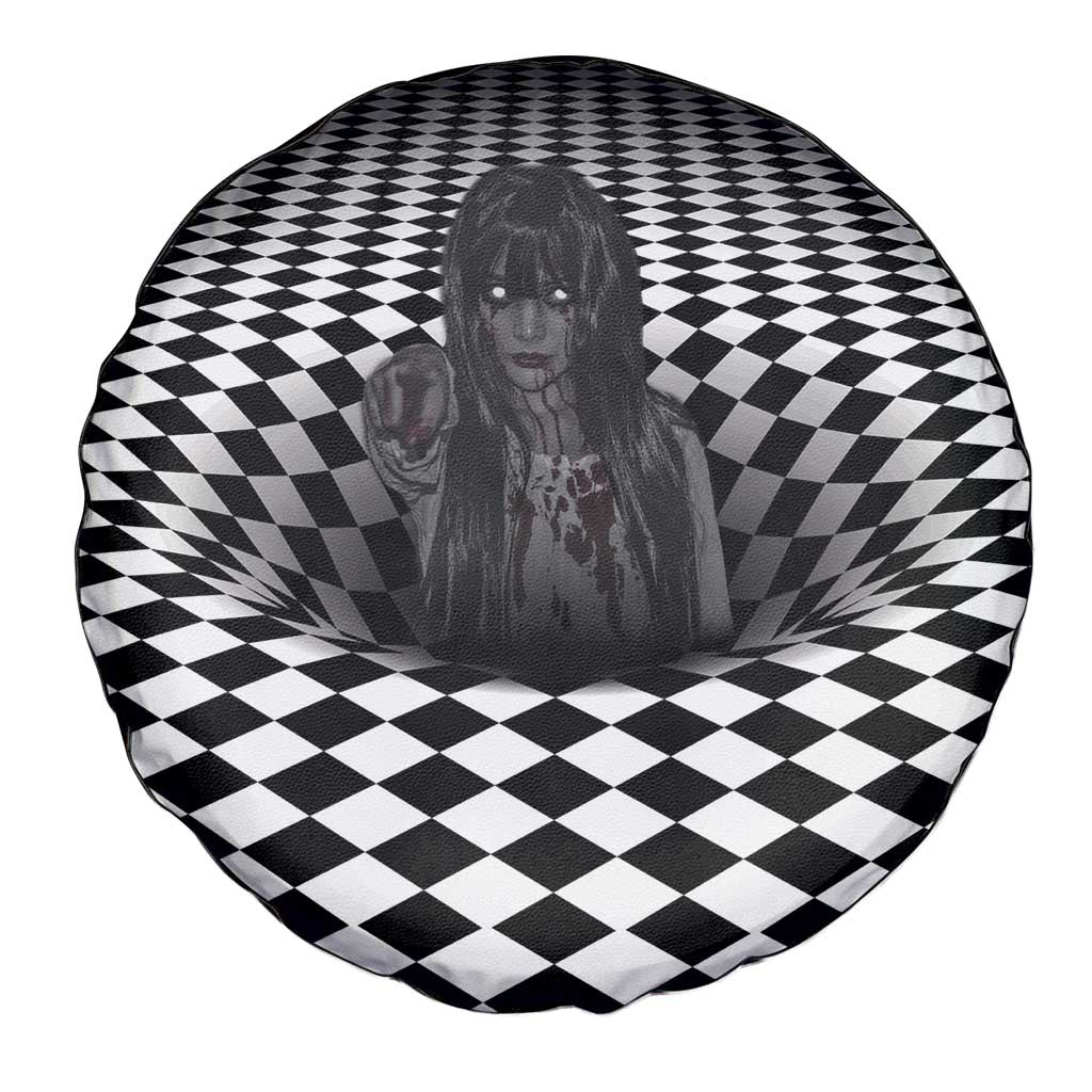 3D Illusion Horror Halloween Spare Tire Cover Scary Ghost - Wonder Print Shop
