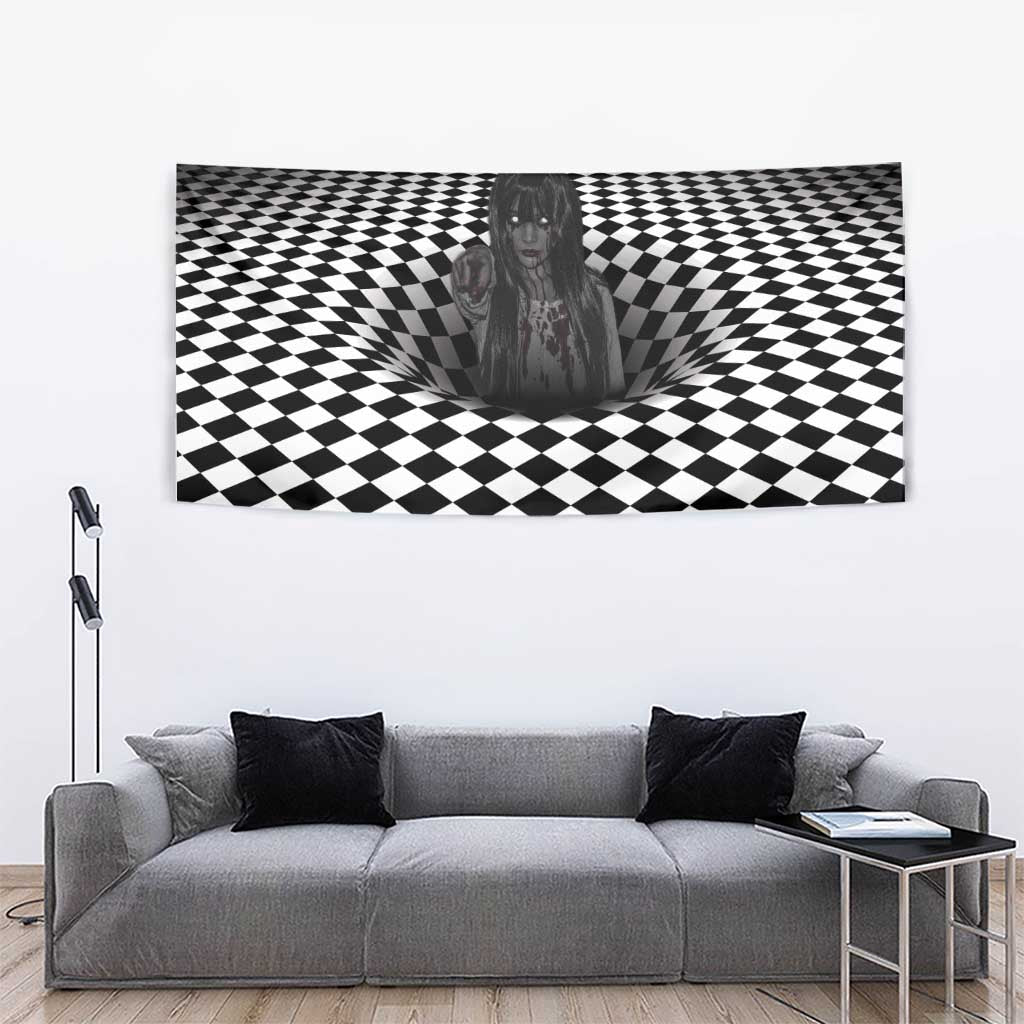 3D Illusion Horror Halloween Tapestry Scary Ghost - Wonder Print Shop