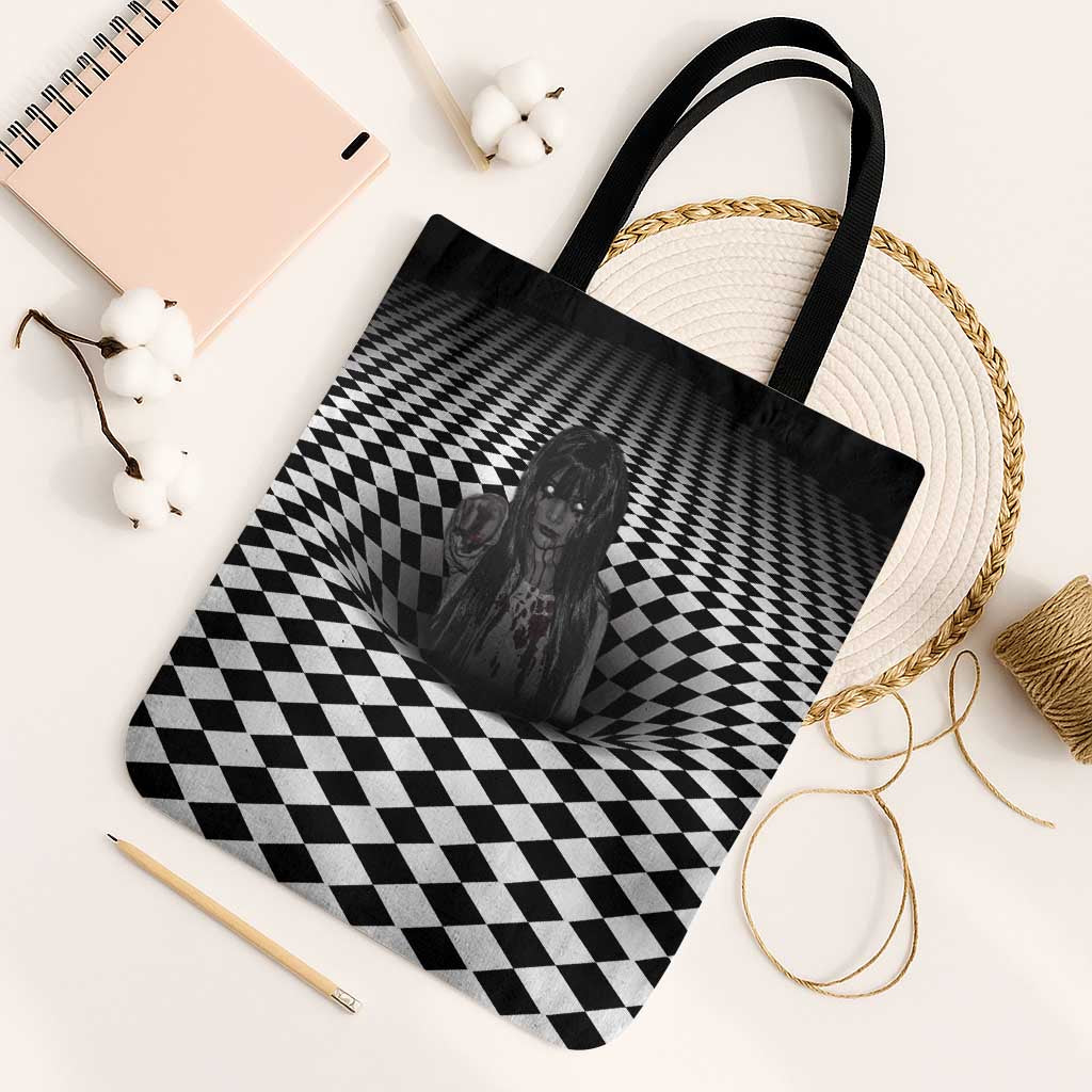 3D Illusion Horror Halloween Tote Bag Scary Ghost - Wonder Print Shop