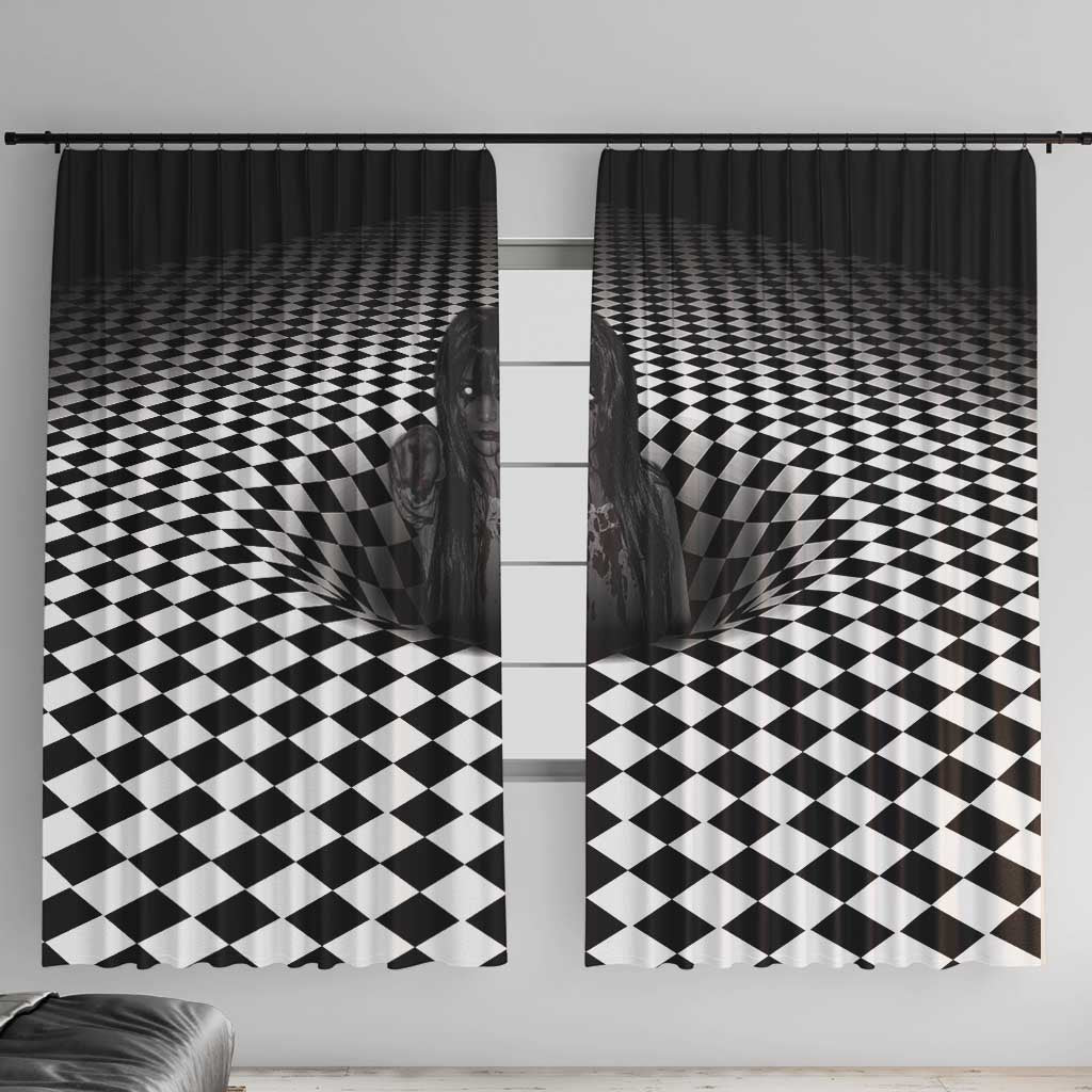 3D Illusion Horror Halloween Window Curtain Scary Ghost - Wonder Print Shop