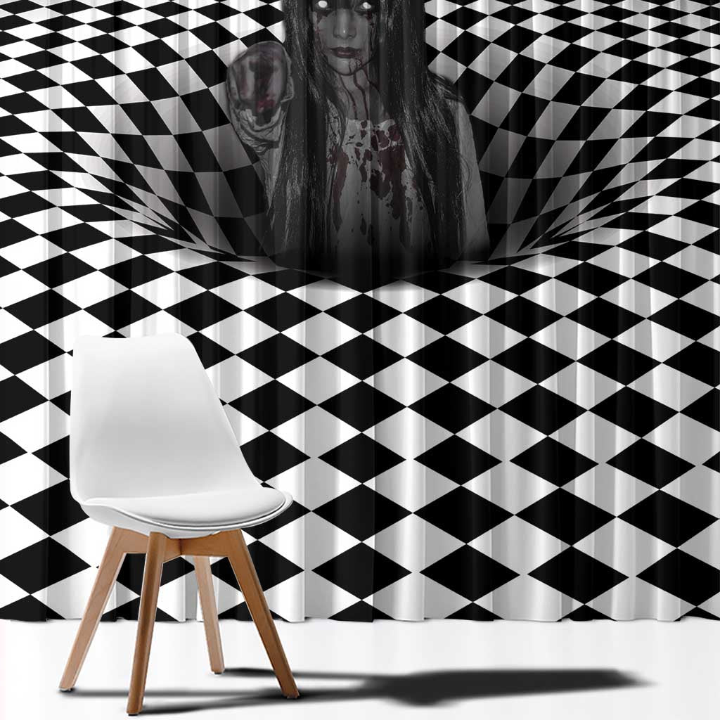 3D Illusion Horror Halloween Window Curtain Scary Ghost - Wonder Print Shop