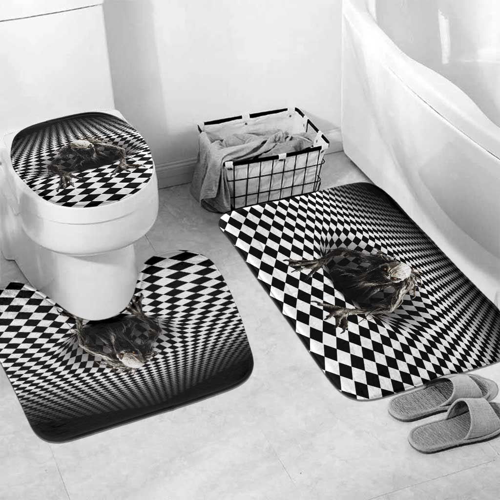 3D Illusion Halloween Bathroom Set Horror Monster - Wonder Print Shop