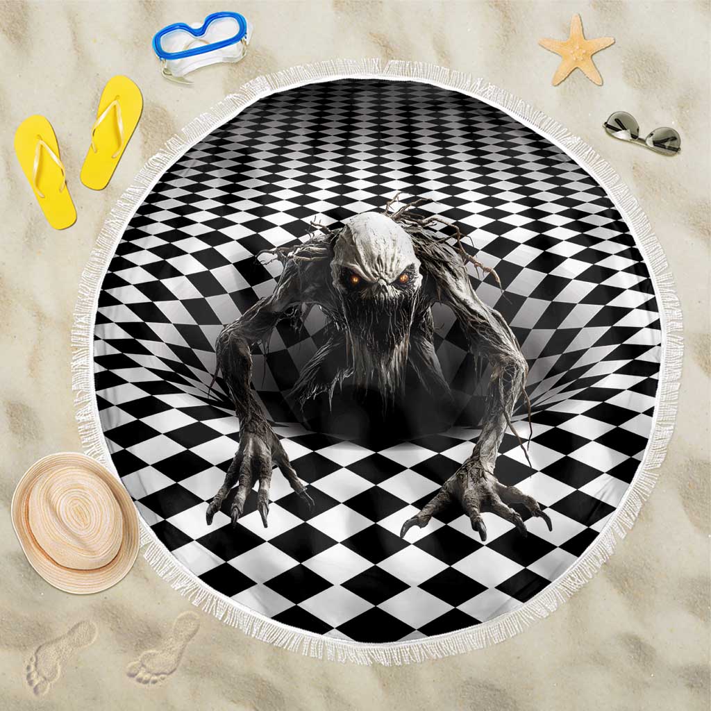 3D Illusion Halloween Beach Blanket Horror Monster - Wonder Print Shop