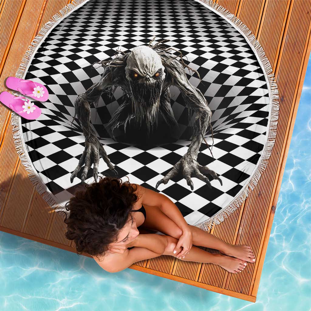3D Illusion Halloween Beach Blanket Horror Monster - Wonder Print Shop