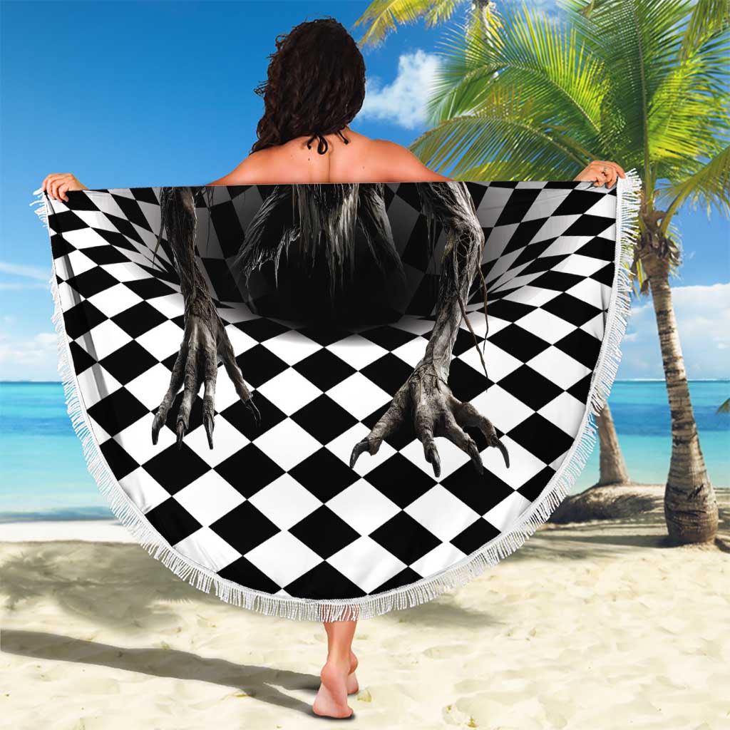 3D Illusion Halloween Beach Blanket Horror Monster - Wonder Print Shop