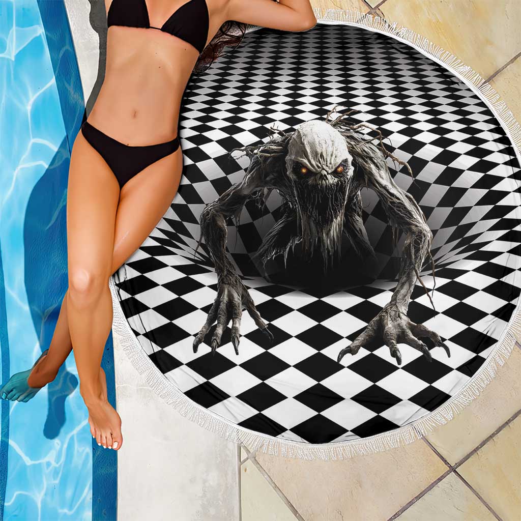 3D Illusion Halloween Beach Blanket Horror Monster - Wonder Print Shop