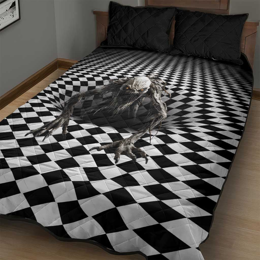3D Illusion Halloween Quilt Bed Set Horror Monster - Wonder Print Shop