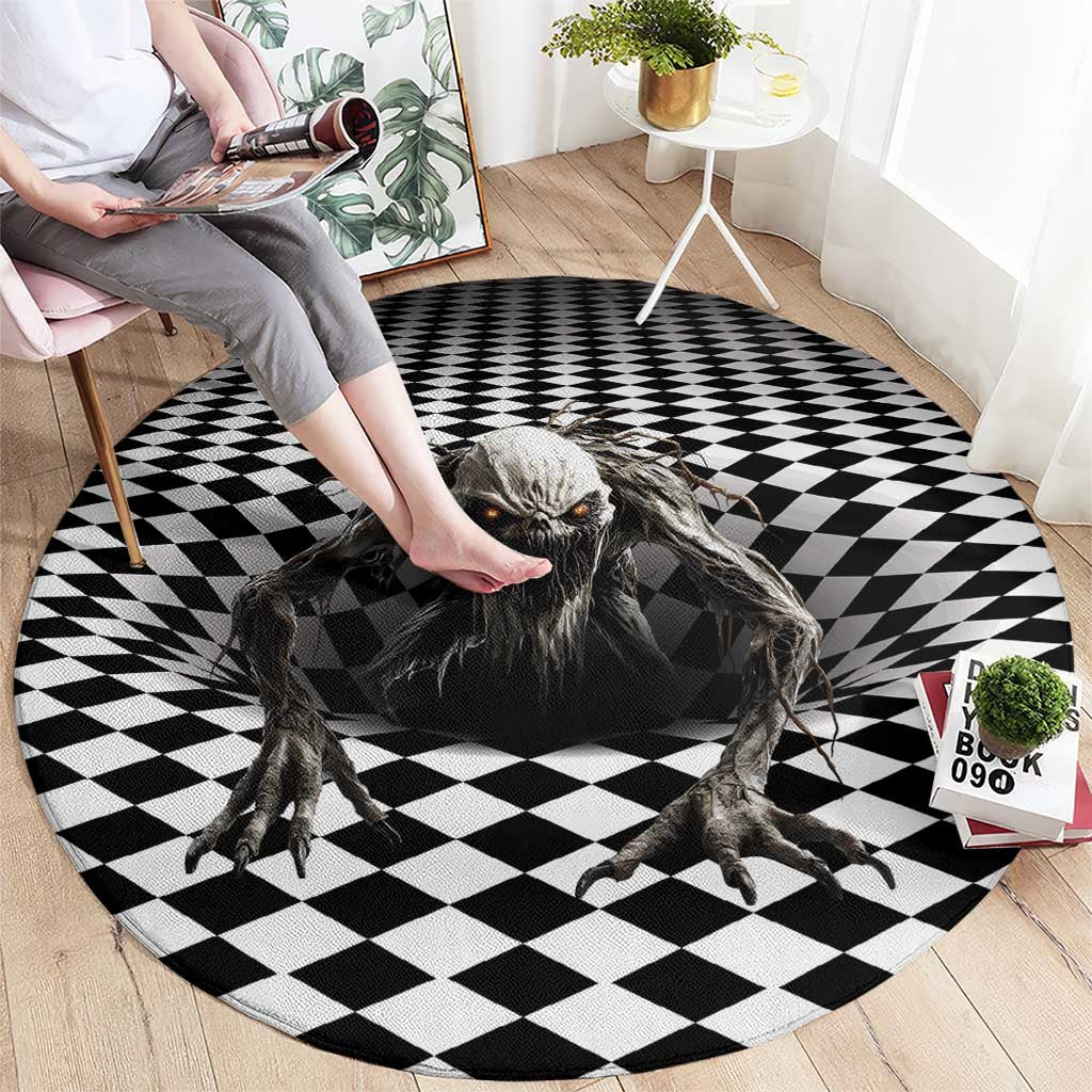 3D Illusion Halloween Round Carpet Horror Monster - Wonder Print Shop