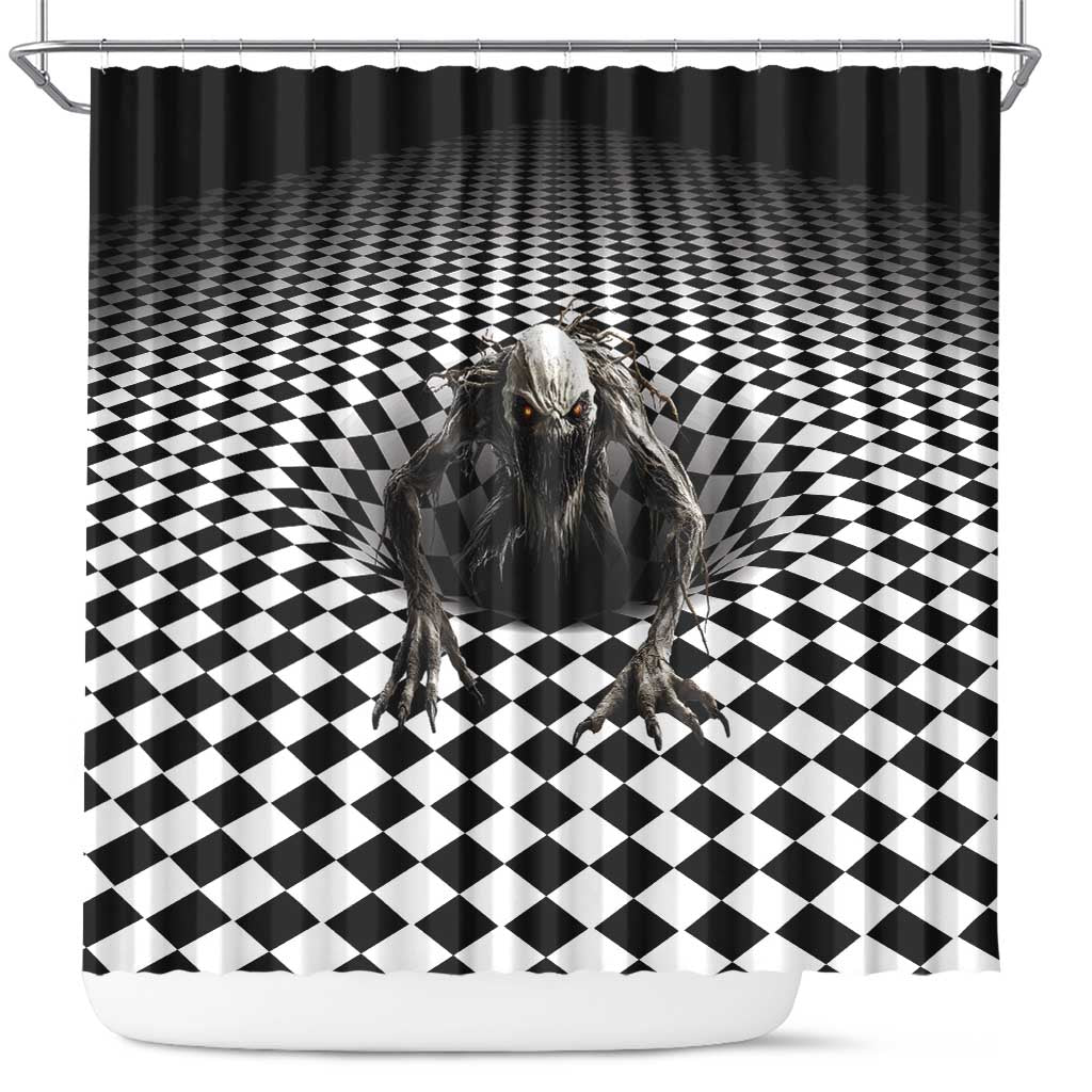 3D Illusion Halloween Shower Curtain Horror Monster - Wonder Print Shop