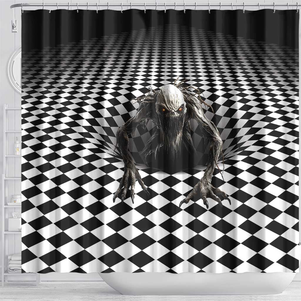 3D Illusion Halloween Shower Curtain Horror Monster - Wonder Print Shop