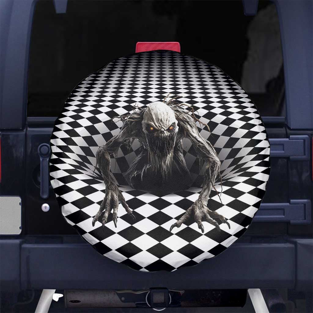 3D Illusion Halloween Spare Tire Cover Horror Monster - Wonder Print Shop