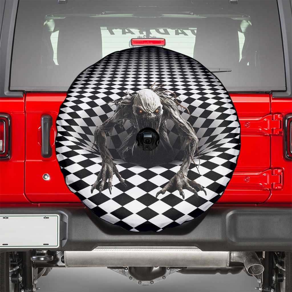 3D Illusion Halloween Spare Tire Cover Horror Monster - Wonder Print Shop