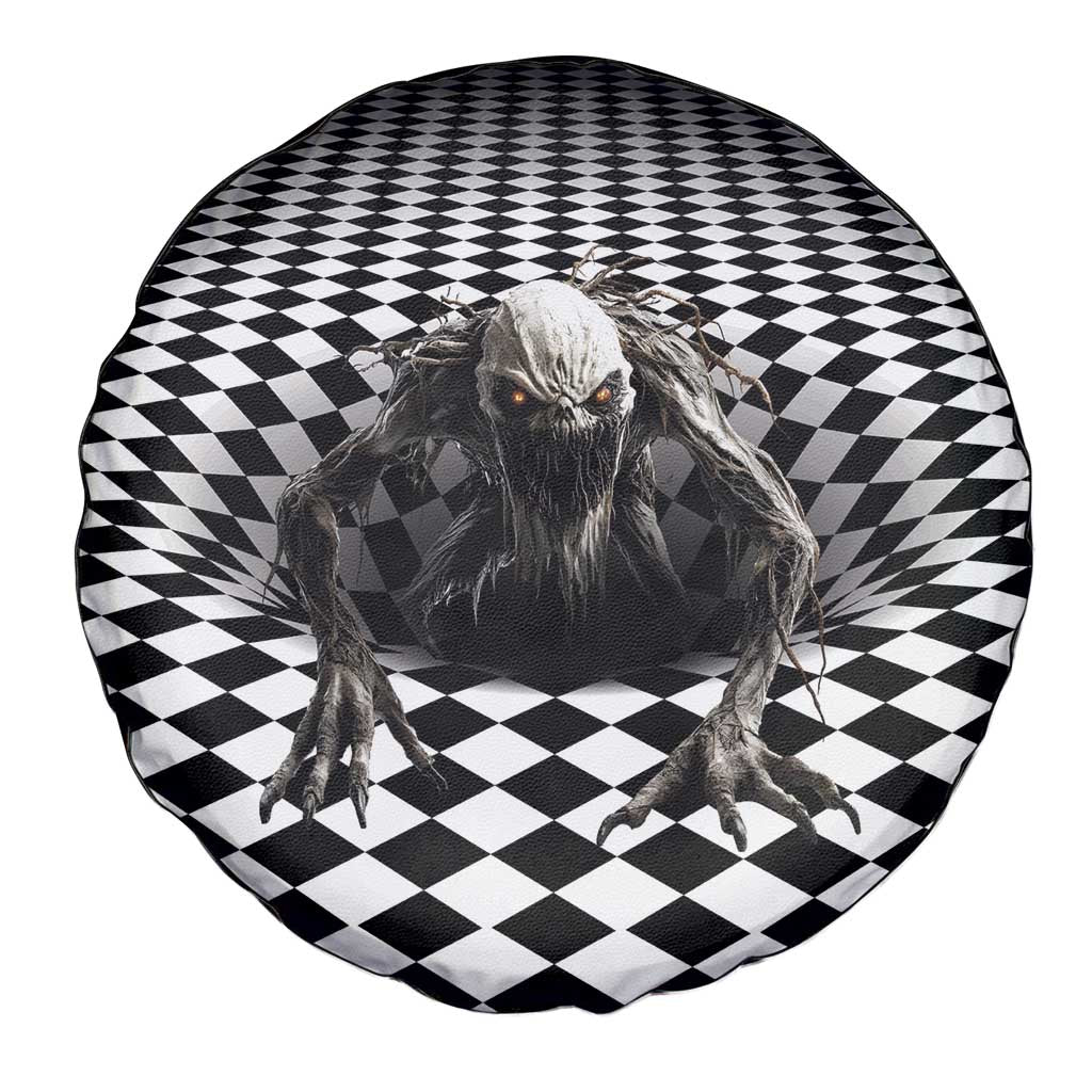 3D Illusion Halloween Spare Tire Cover Horror Monster - Wonder Print Shop