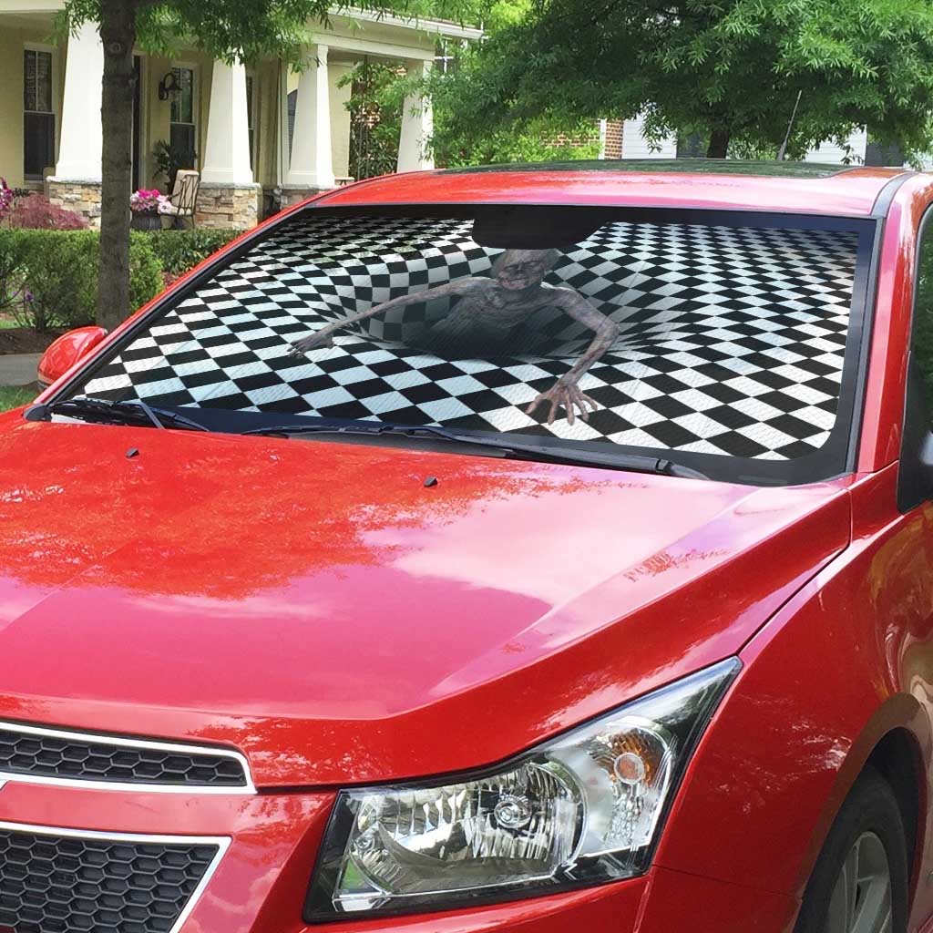 3D Illusion Horror Halloween Auto Sun Shade Horrible Scary Zombie - Wonder Print Shop