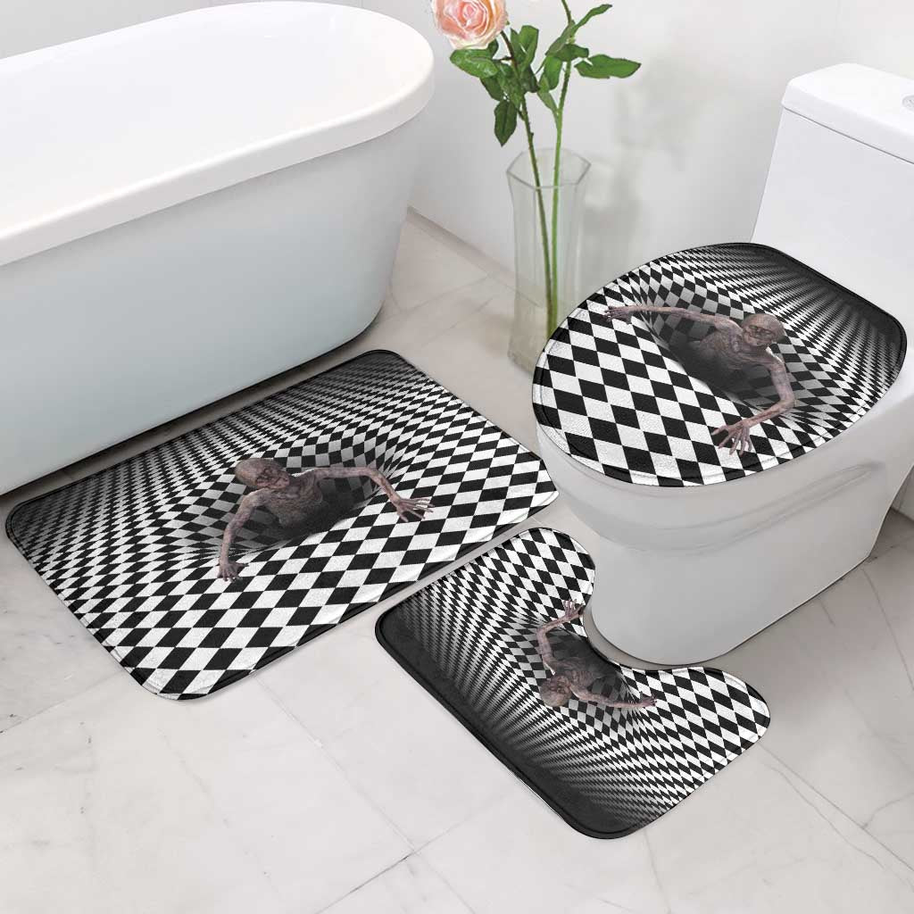 3D Illusion Horror Halloween Bathroom Set Horrible Scary Zombie - Wonder Print Shop