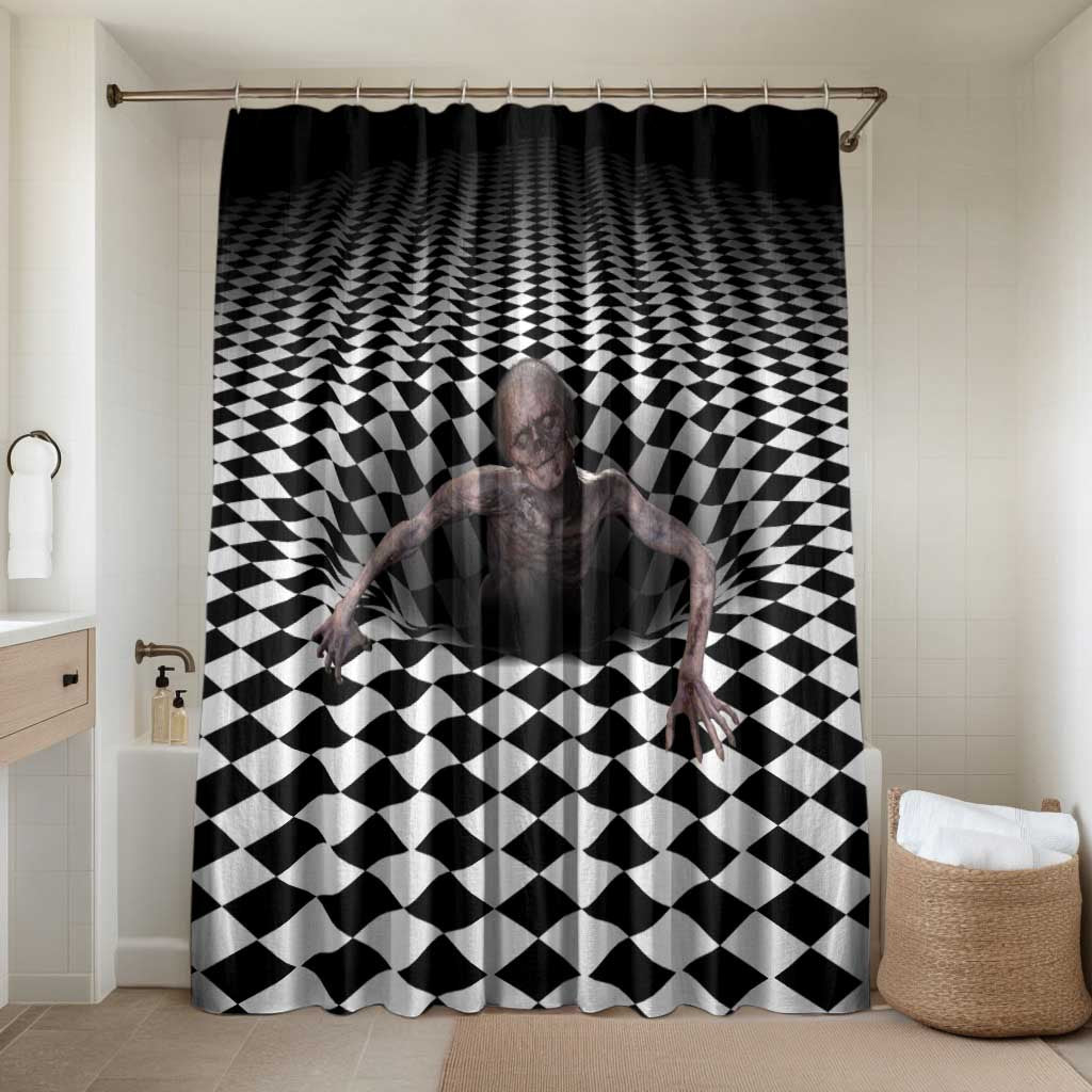 3D Illusion Horror Halloween Bathroom Set Horrible Scary Zombie - Wonder Print Shop