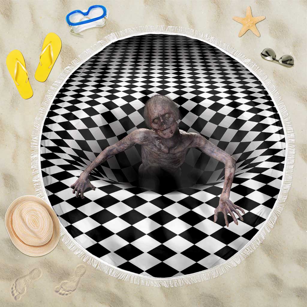 3D Illusion Horror Halloween Beach Blanket Horrible Scary Zombie - Wonder Print Shop