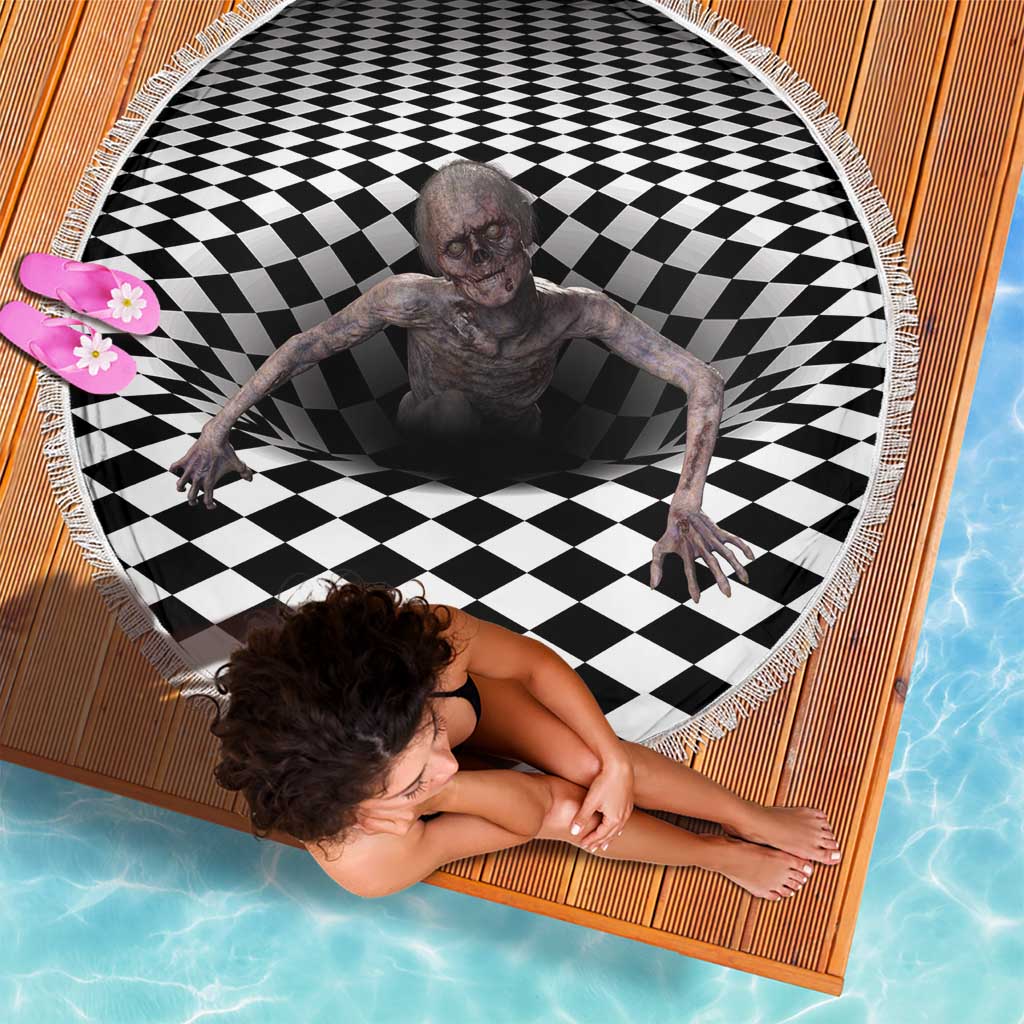 3D Illusion Horror Halloween Beach Blanket Horrible Scary Zombie - Wonder Print Shop