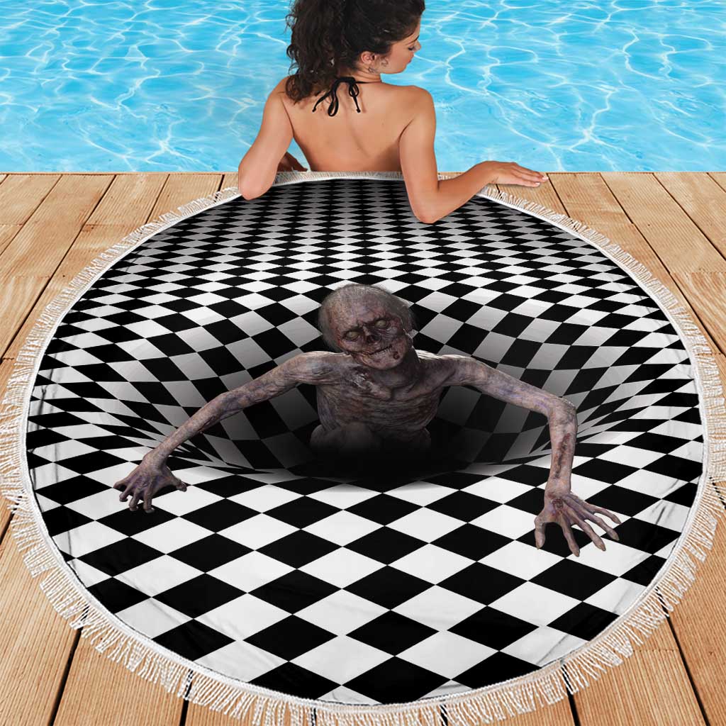 3D Illusion Horror Halloween Beach Blanket Horrible Scary Zombie - Wonder Print Shop