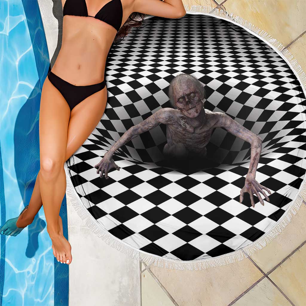 3D Illusion Horror Halloween Beach Blanket Horrible Scary Zombie - Wonder Print Shop