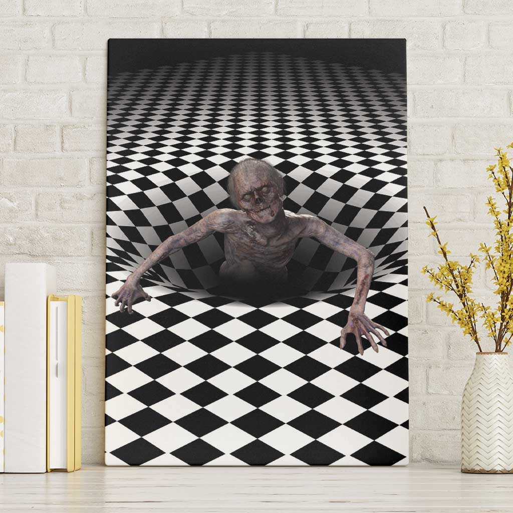3D Illusion Horror Halloween Canvas Wall Art Horrible Scary Zombie - Wonder Print Shop