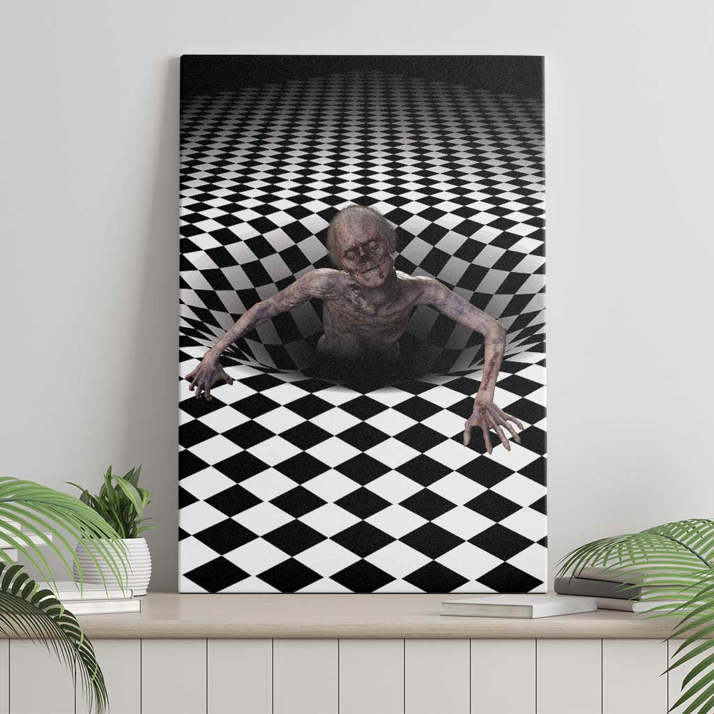 3D Illusion Horror Halloween Canvas Wall Art Horrible Scary Zombie - Wonder Print Shop