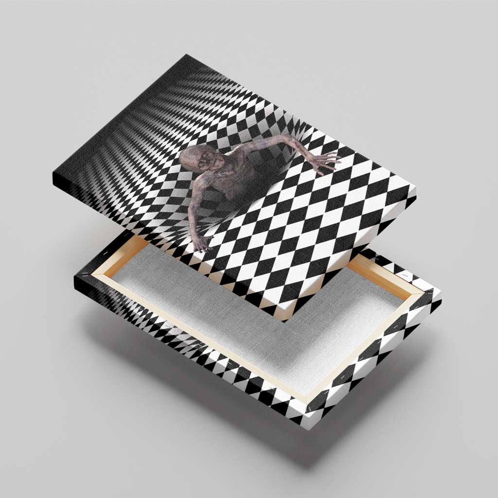 3D Illusion Horror Halloween Canvas Wall Art Horrible Scary Zombie - Wonder Print Shop