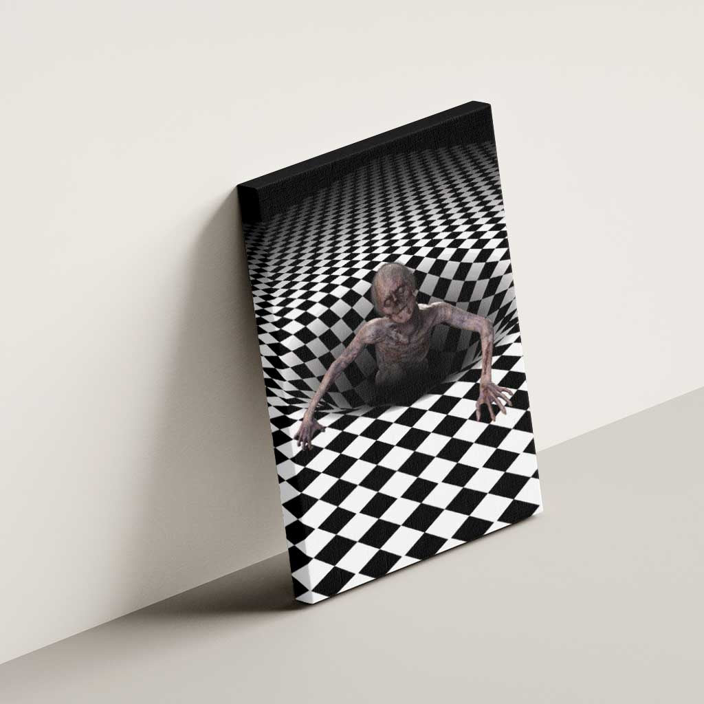 3D Illusion Horror Halloween Canvas Wall Art Horrible Scary Zombie - Wonder Print Shop