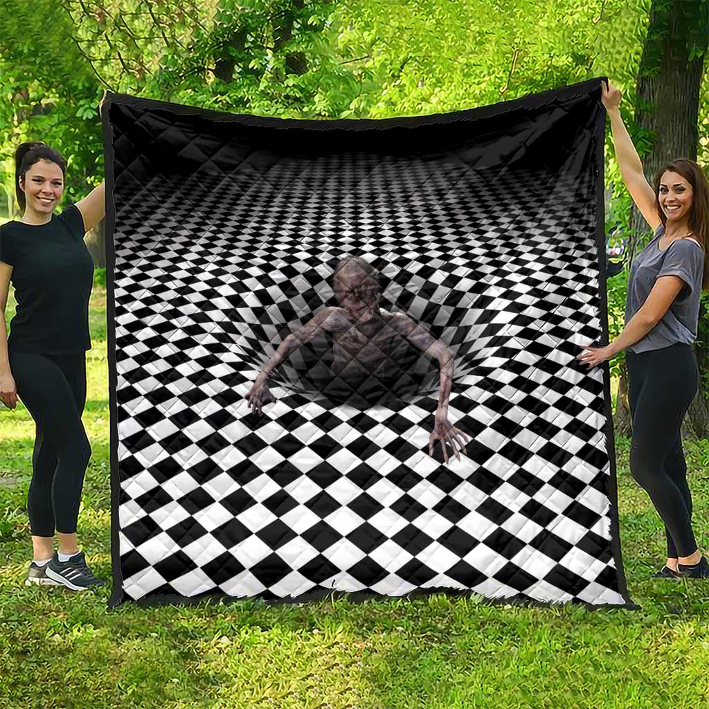 3D Illusion Horror Halloween Quilt Horrible Scary Zombie - Wonder Print Shop