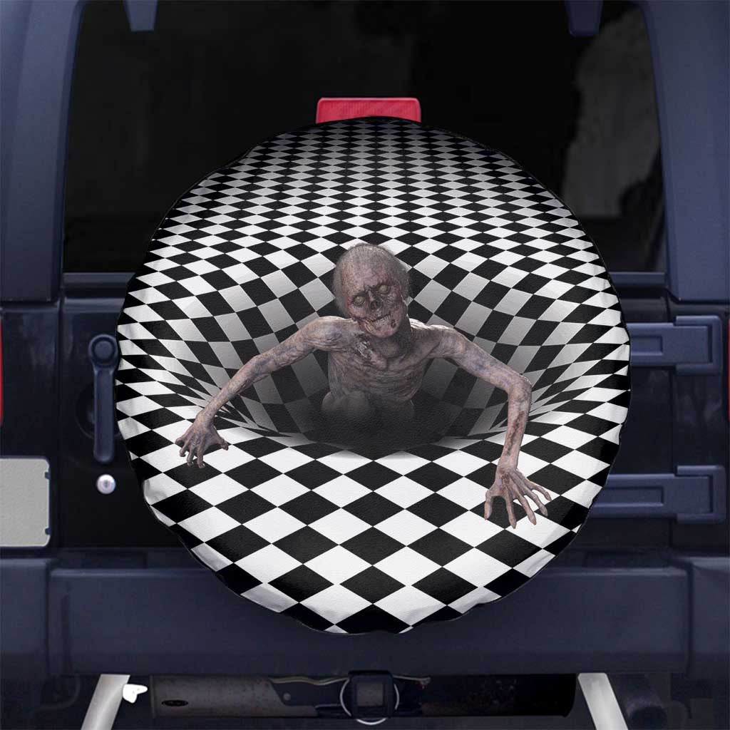 3D Illusion Horror Halloween Spare Tire Cover Horrible Scary Zombie - Wonder Print Shop