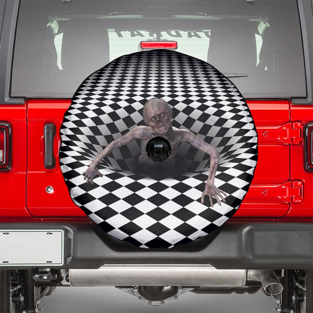 3D Illusion Horror Halloween Spare Tire Cover Horrible Scary Zombie - Wonder Print Shop