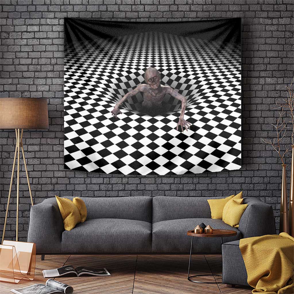 3D Illusion Horror Halloween Tapestry Horrible Scary Zombie - Wonder Print Shop