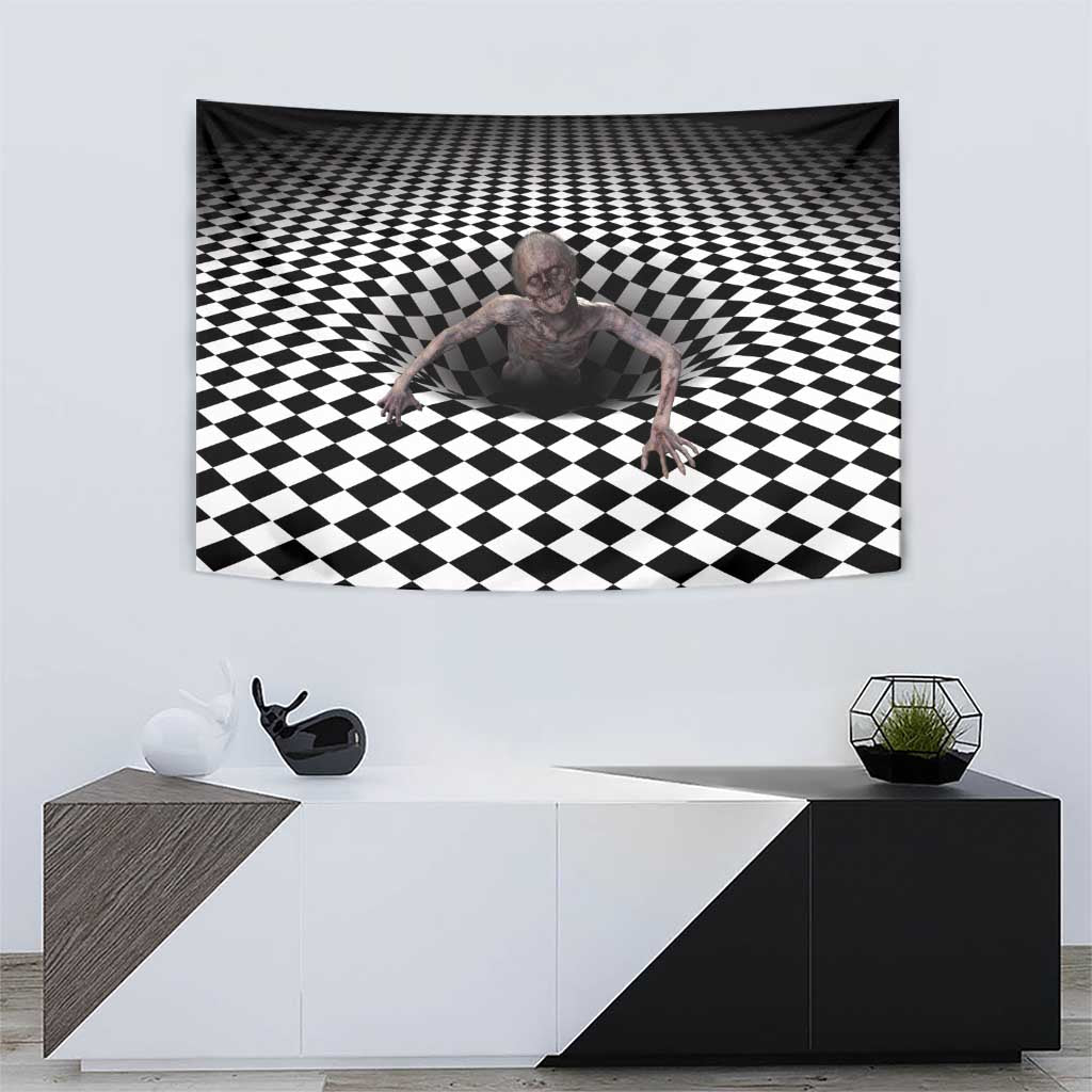 3D Illusion Horror Halloween Tapestry Horrible Scary Zombie - Wonder Print Shop
