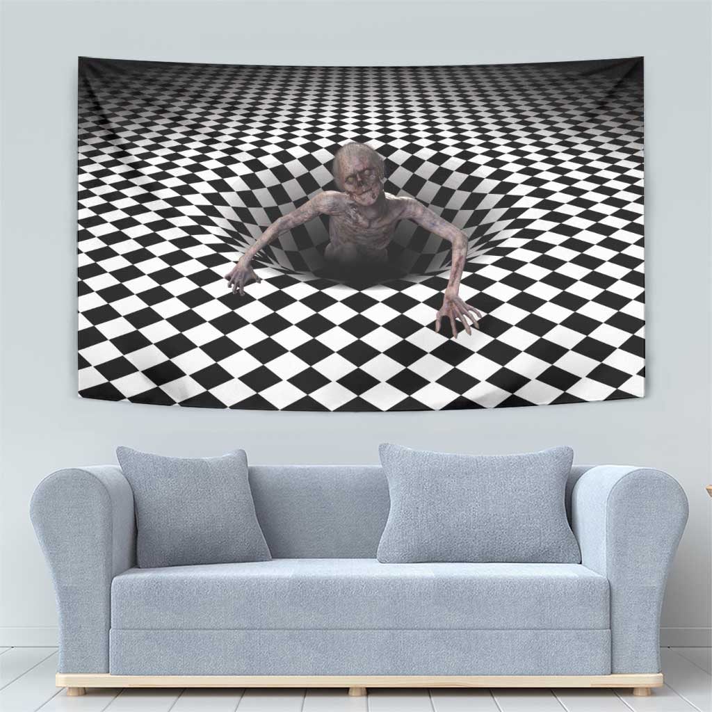 3D Illusion Horror Halloween Tapestry Horrible Scary Zombie - Wonder Print Shop