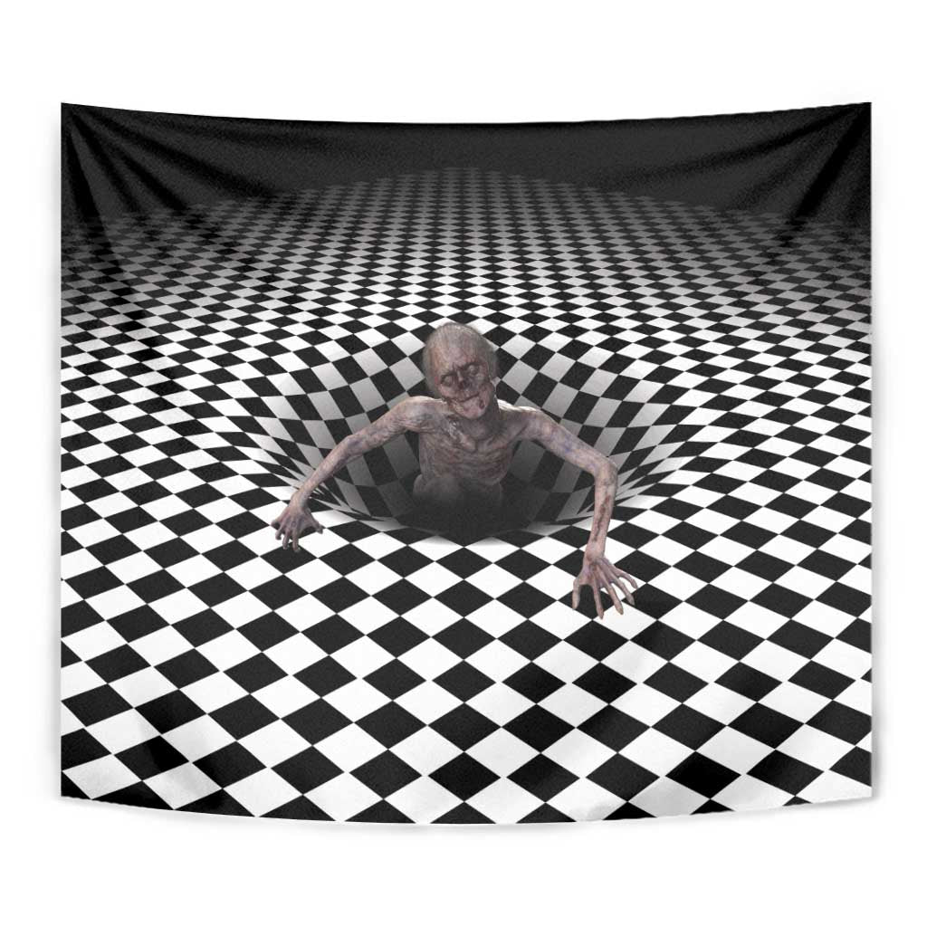 3D Illusion Horror Halloween Tapestry Horrible Scary Zombie - Wonder Print Shop
