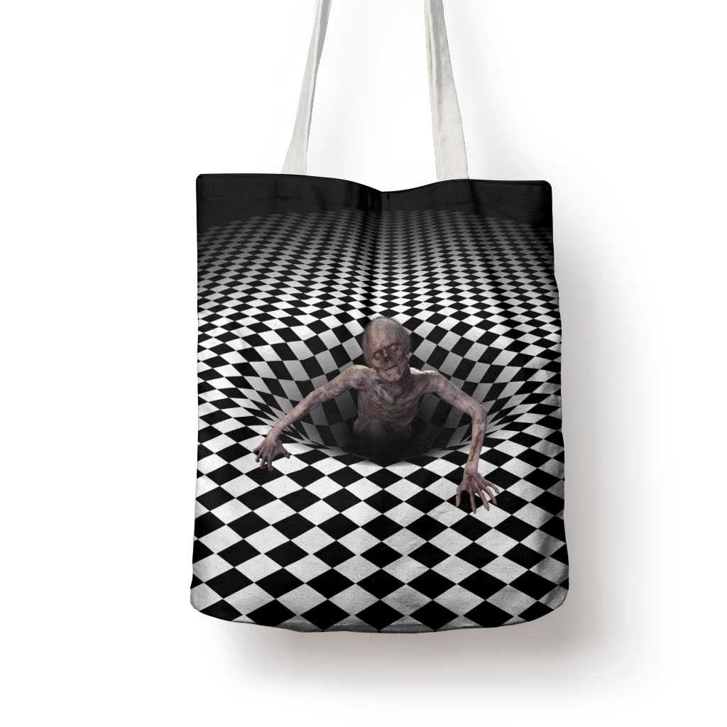 3D Illusion Horror Halloween Tote Bag Horrible Scary Zombie - Wonder Print Shop