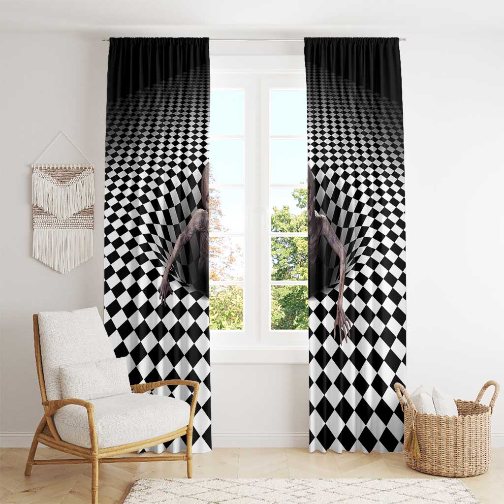 3D Illusion Horror Halloween Window Curtain Horrible Scary Zombie - Wonder Print Shop